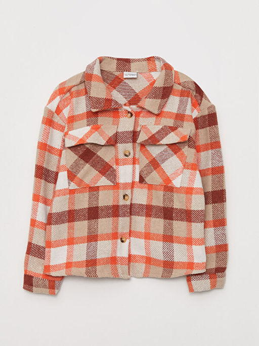 Ekose Uzun Kollu K?z ?ocuk G?mlek Ceket - Waikiki фото 3