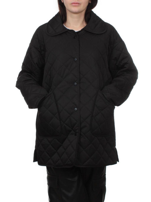 H24-003 BLACK Куртка демисезонная женская (100 гр. холлофайбер) - Фабричный китай фото 3