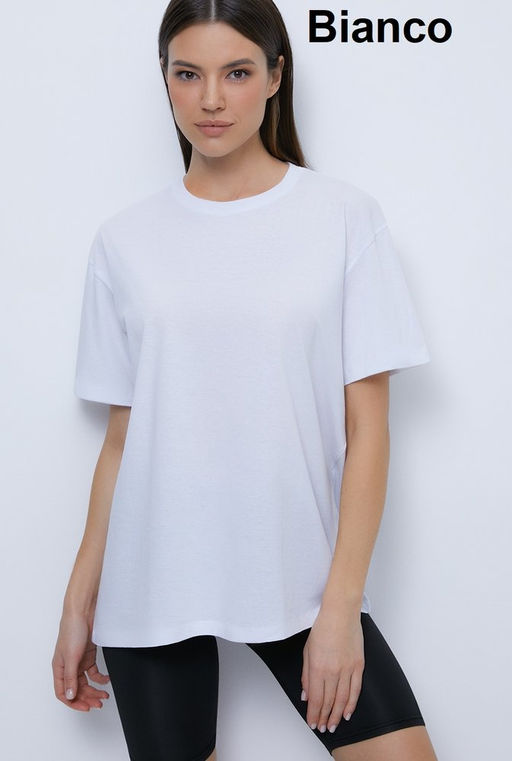 OmT_D1301 Фуфайка (футболка) OVERSIZE, COTTON - blu notte - Omsa фото 8