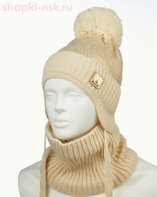 02-84-S Комплект для девочки (шапка+снуд) (50-52)