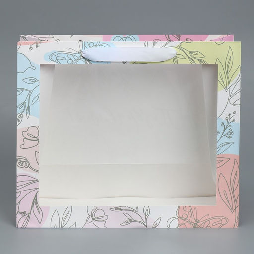 Пакет крафтовый с пластиковым окном Поздравляю, 31 26 10 см - Дарите счастье фото 2