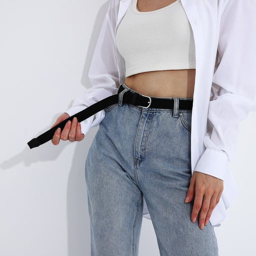 Ремень женский, ширина 2,5 см, пряжка металл, цвет чёрный - Simaland фото 4