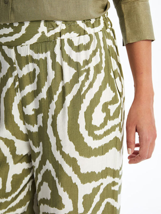 Beli Lastikli Desenli Kad?n Pantolon