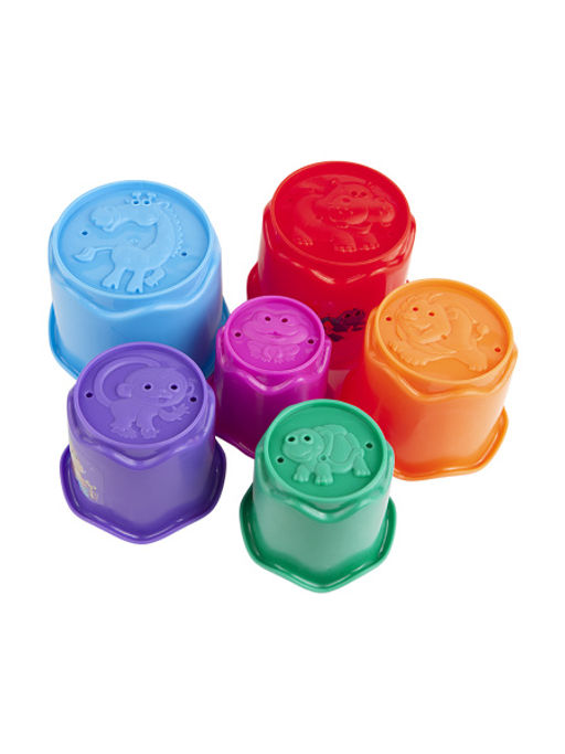 VAL DN-CR6 Пирамидка-стаканчики круглые 6шт, сумка в компл., ДИНОЗАВРИКИ, шт