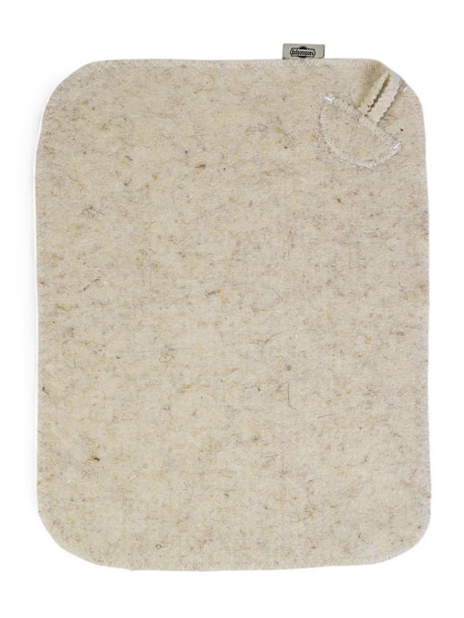 Коврик - сидушка для бани и сауны «Классический», 44×34 см, шерсть 100%, белый