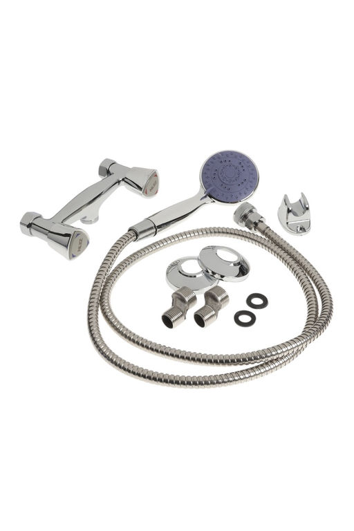 Смеситель для душа ZEIN Z4196, вентильный, шланг 150 см, лейка 5 режимов, хром