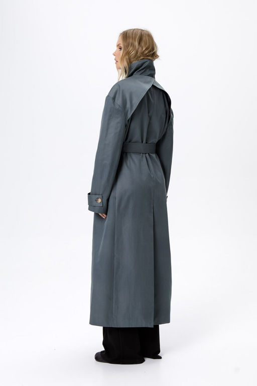 Плащ Pirs 6214 серо-бирюзовый фото 2