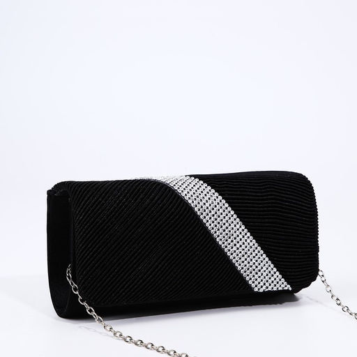 Сумка-клатч на магните, длинная цепь, цвет чёрный - Simaland фото 3