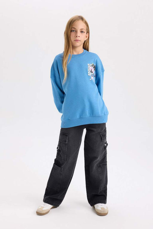 Толстовка с круглым вырезом для девочек - Defacto фото 2