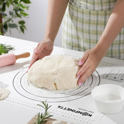 Коврик для выпечки и раскатки теста с разметкой KONFINETTA, армированный, силикон, 40×50 см, 0.44 мм, чёрный