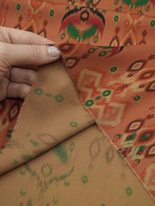 Штапель Премиум Бессараб цв.оранжевый терракот, ш.1.5м, вискоза-100%, 125гр/м.кв - Купава фото 6