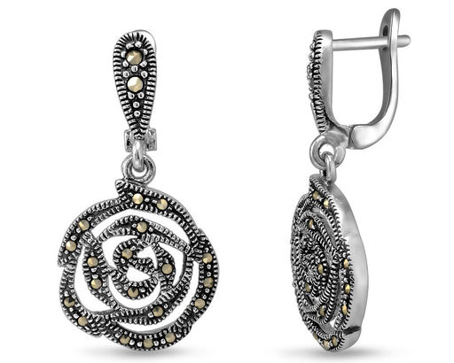 Серьги, марказит, SL-AGA801