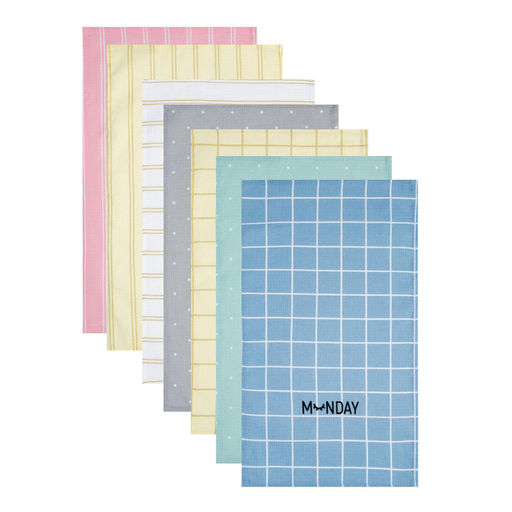 Набор кухонных полотенец Доляна Week 35×60 см-7 шт., 100% хлопок