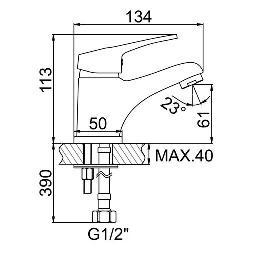 Смеситель для раковины Accoona A9050, однорычажный, латунь, хром