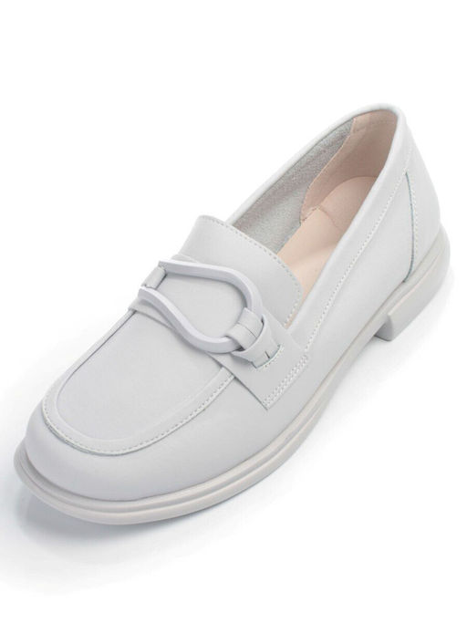 03-PDD196-2 GRAY/BLUE Лоферы женские (натуральная кожа) - Фабричный китай фото 4