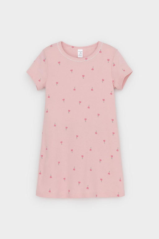 Crockid _ К 1156/розовый жемчуг,цветочная поляна сорочка ночная для дев  фото 2