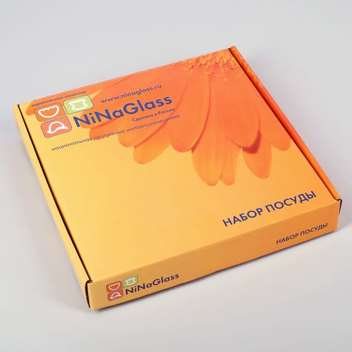 Сервиз столовый «Виктория», 7 предметов: 30×30 см - 1 шт., 20×20 см - 6 шт., стекло, синий