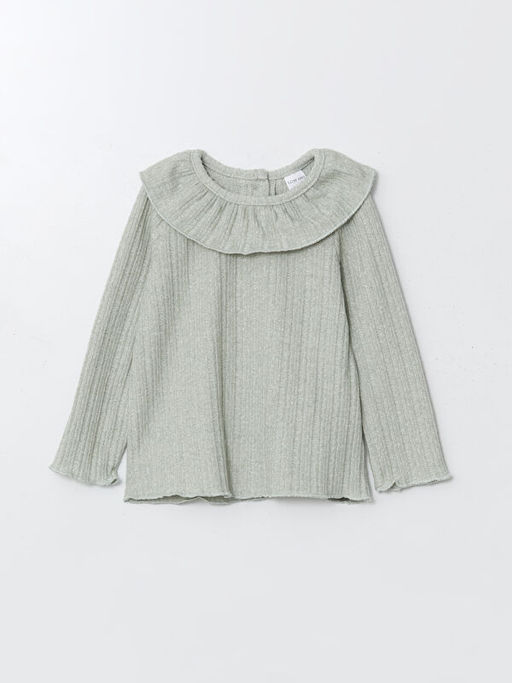 Bisiklet Yaka Uzun Kollu Bask?l? K?z Bebek Bluz ve Tayt 2li