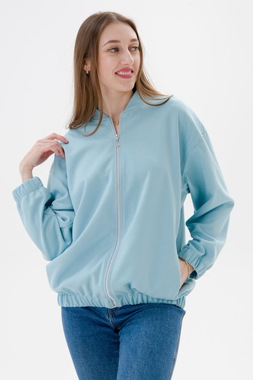 Бомбер из коттон фита аквамарин - Амадэль фото 4