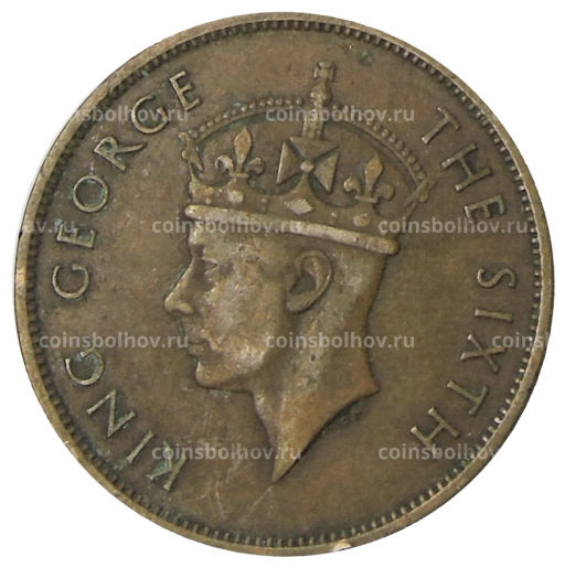 Монета 1 цент 1950 года Британский Гондурас