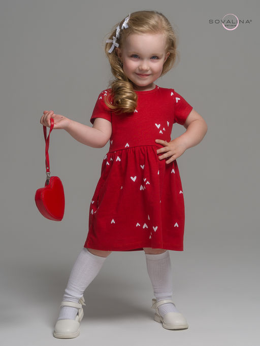 Платье Лето беленькие сердечки