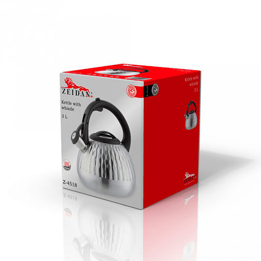Чайник из нержавеющей стали Zeidan 3л, со свистком, индукционное дно, курковый механизм, матовая полировка корпуса, фиксированная бакелитовая ручка (Китай) Подходит для всех видов плит, включая индукционную! - Домашняя мода фото 2