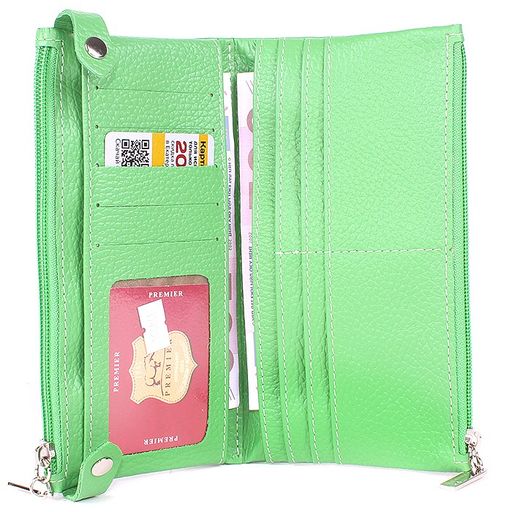 Портмоне женское Premier-S-03 н/к, 5 отд, 11 карм, зеленый флотер (322) 194950 фото 3