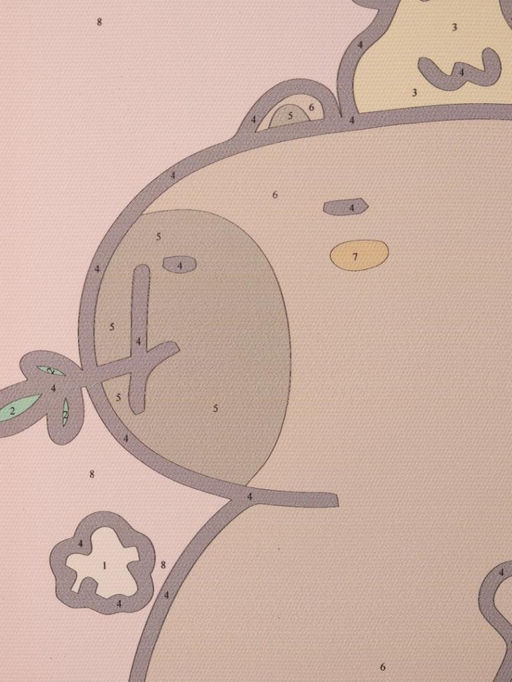 Картина по номерам на подрамнике Draw Me! Capybara and ducks, (20*20 см)