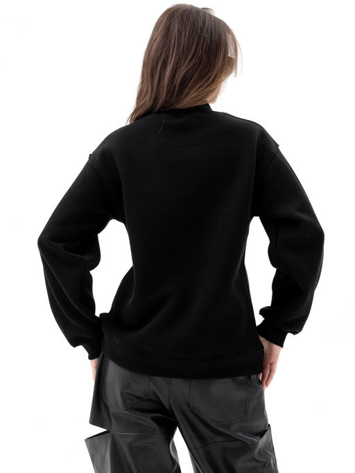 Свитшот джемпер футер 3х нитка с НАЧЕСОМ ,черный - Binita фото 8