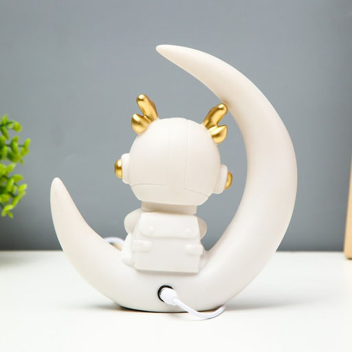 Ночник "Лосяш космонавт" LED USB белый 18х17х7см RISALUX