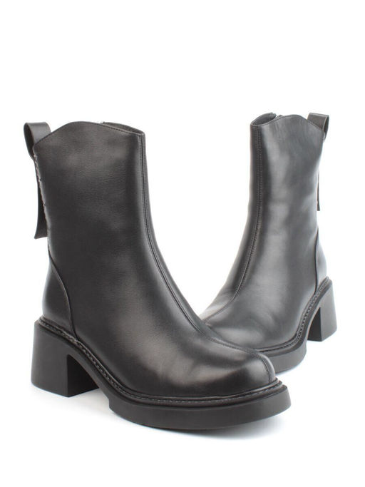 04-M3-L806 BLACK Ботинки зимние женские (натуральная кожа, натуральный мех)