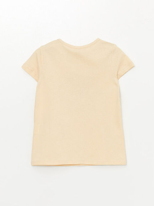 Bisiklet Yaka Bask?l? K?sa Kollu K?z ?ocuk Ti??rt - Waikiki фото 2