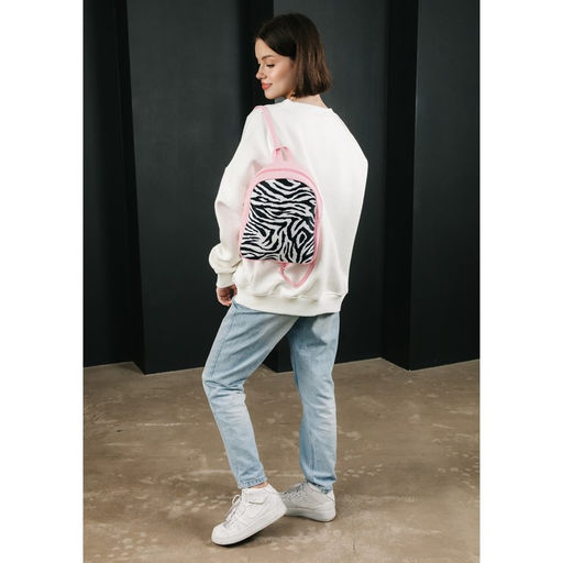 Рюкзак текстильный Зебра, 27*10*23 см, розовый - Nazamok фото 10