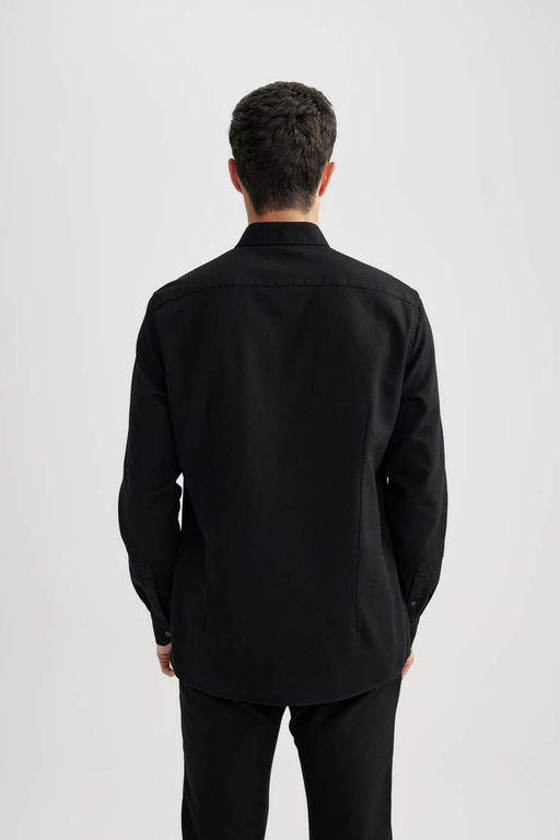 Текстурированная рубашка с длинным рукавом Modern Fit - Defacto фото 7