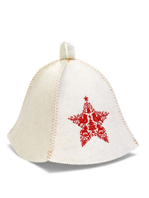 Шапка для бани и сауны Звезда, полушерсть