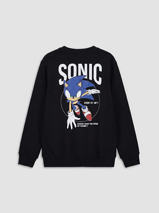 Bask?l? Erkek ?ocuk Kal?n Sweatshirt