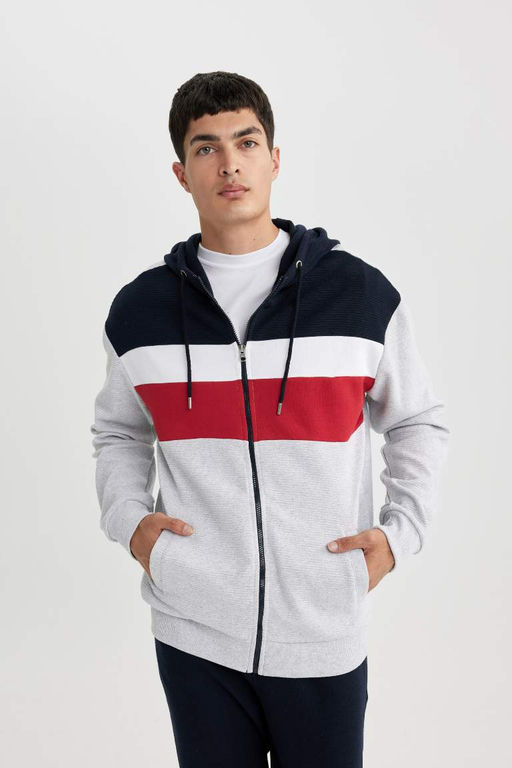 Толстовка Comfort Fit на мягкой подкладке на молнии - Defacto фото 4