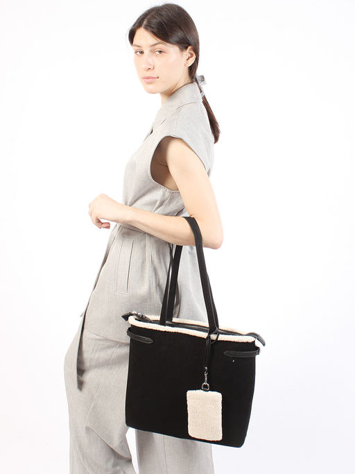 LACCOMA сумка P5903-черный эко кожа, искуственный мех полиэстер  фото 6