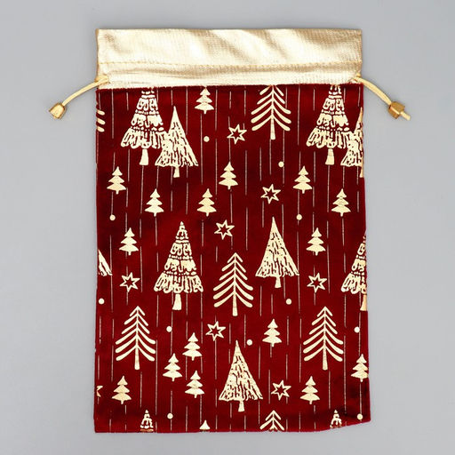 Цена за 5 шт. Мешочек подарочный плюш Тепла и любви, ёлки, тиснение, 20 х 30 см +/- 1.5 см - Дарите счастье фото 5