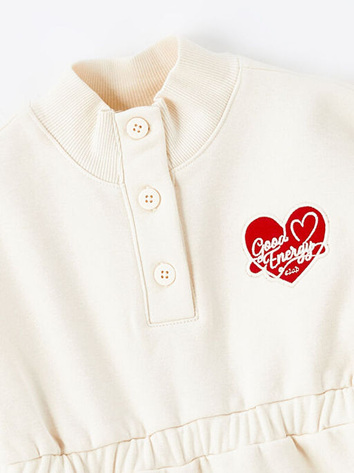 Dik Yaka Uzun Kollu K?z Bebek Elbise