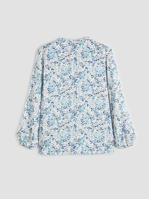 Ba?lamal? Yaka Desenli Bluz