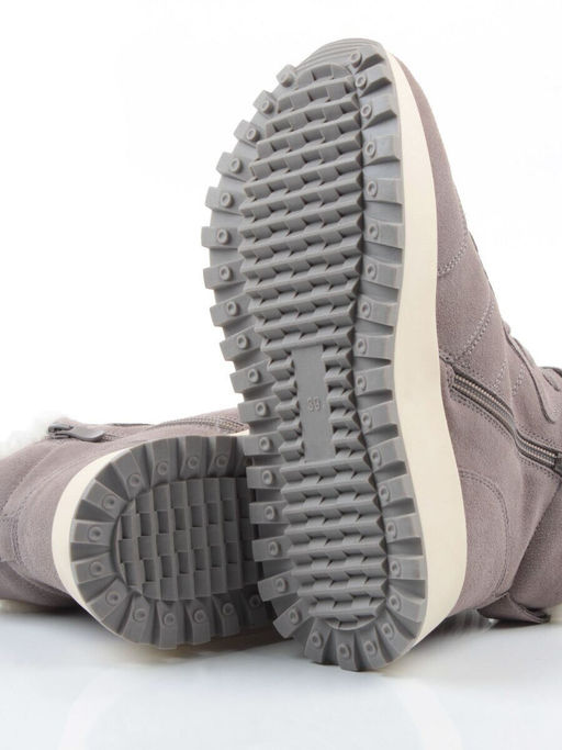 04-PAML08-3Z GRAY Ботинки зимние женские (натуральная замша, 100% шерсть, натуральный мех)