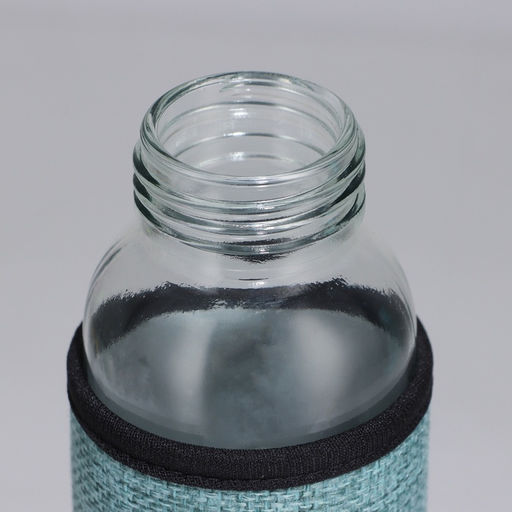 Бутылка для воды стеклянная в чехле Котик, 350 мл