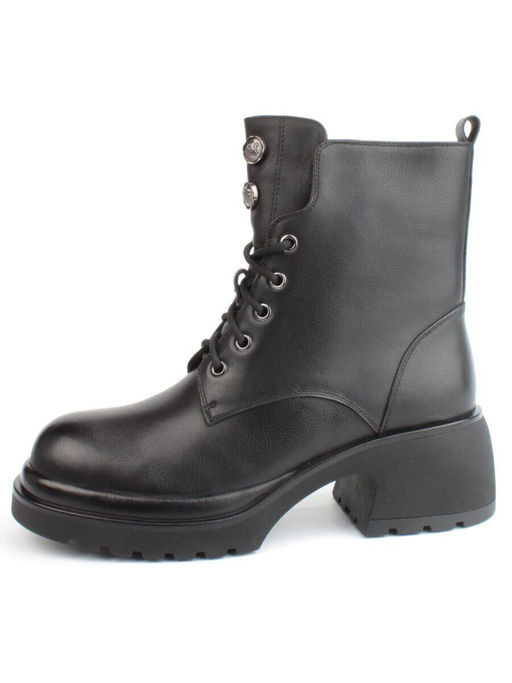 04-M3-H207 BLACK Ботинки зимние женские (натуральная кожа, натуральный мех)