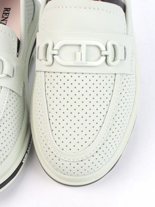 03-PDD170-6 LT. GREEN Лоферы женские (натуральная кожа)