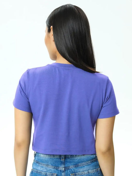 Топ женский кулирка с лайкрой "Кроп-топ" ирис