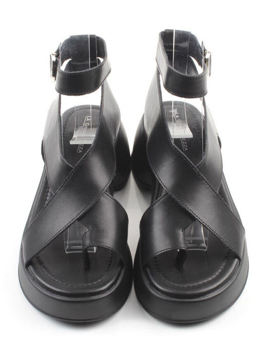 08-XT148-011 BLACK Босоножки женские (натуральная кожа)