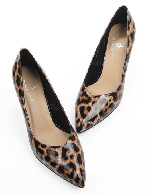 06-A43A-541PC BLACK/LEOPARD Туфли женские "Лодочки" (натуральная кожа)