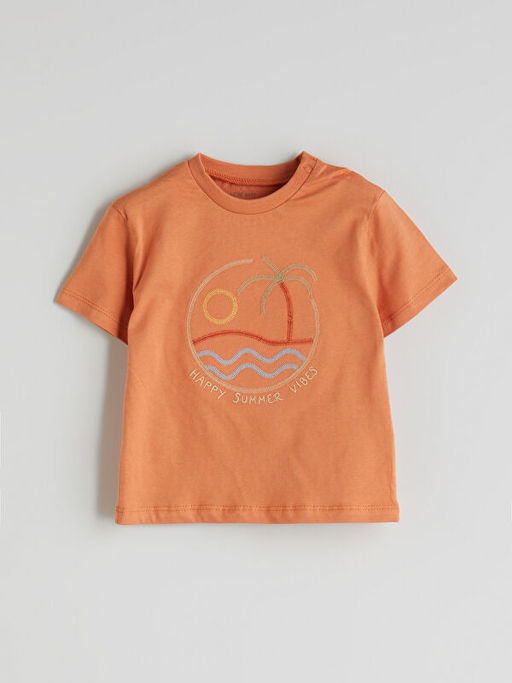 Bask?l? Erkek Bebek Ti??rt ve ?ort 2li