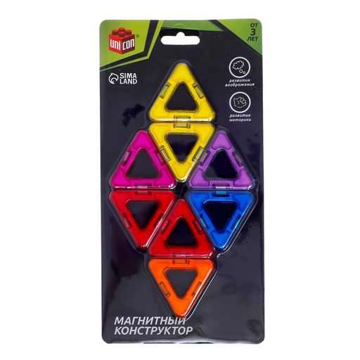 Конструктор магнитный Magical Magnet, 8 треугольных деталей - Unicon фото 4